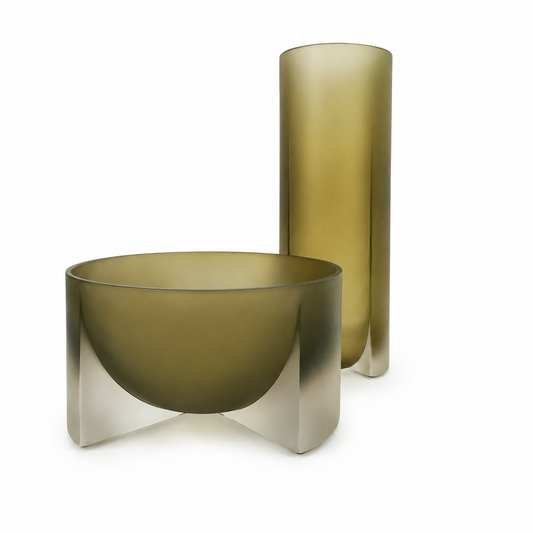 Create a beautifully styled home with this Frosted Green Resin Vase and Bowl Set. Featuring contemporary sculptural designs and a soft translucent finish, this decorative duo is perfect for modern interiors.