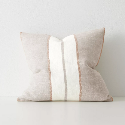 Shop the Ottavio 50x50cm cushion – a chunky striped linen-blend design, perfect for layered styling or as a relaxed, textural accent in your home.