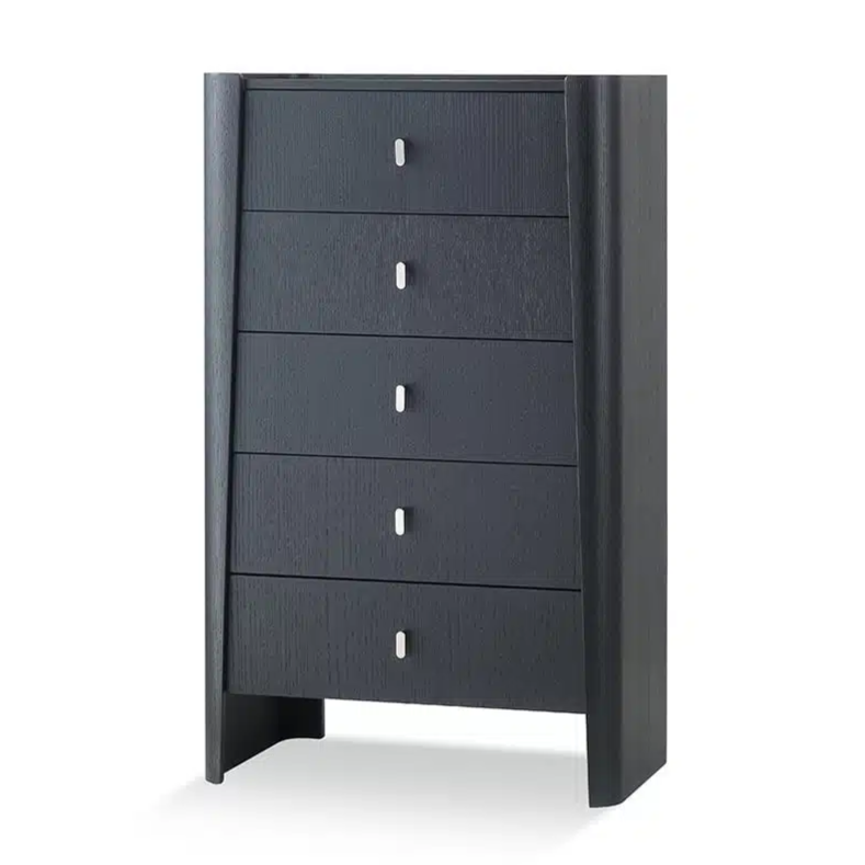 Elegant Tallboy, 5 drawer commode, grey/white tallboy, black tallboy, ash veneer storage furniture