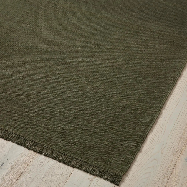 Elegant natural linen rug for living room or bedroom