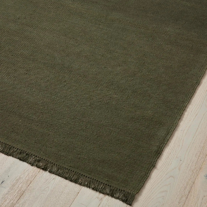 Elegant natural linen rug for living room or bedroom