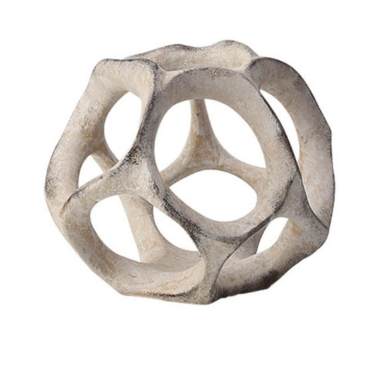 The Cosmo Decorative Sphere in resin is a modern, minimalist accent that adds texture and sophistication to shelves, tables, and layered displays.