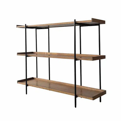 A sleek, industrial-style console featuring a black oak finish with a strong iron frame for a bold, modern look.