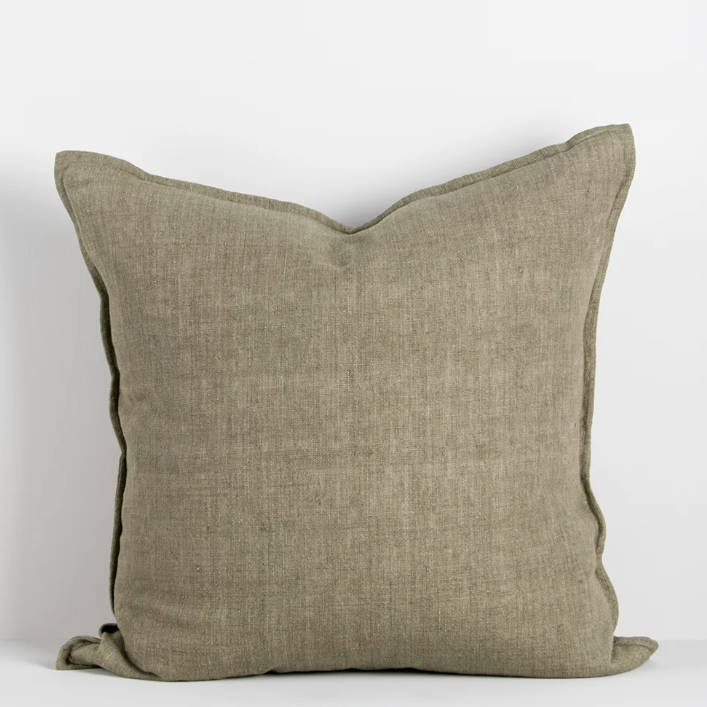 The Cassia 50x50cm cushion is handwoven from 100% linen with a refined flange edge, offering a timeless and contemporary accent for relaxed interiors.