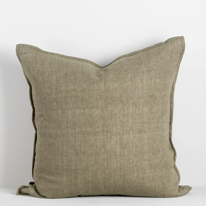 The Cassia 50x50cm cushion is handwoven from 100% linen with a refined flange edge, offering a timeless and contemporary accent for relaxed interiors.
