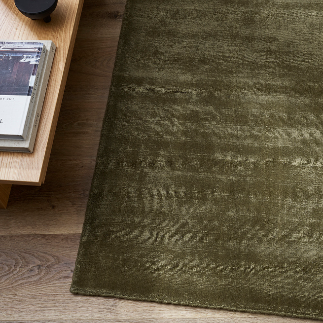 Elegant Haywood Rug styled in lounge or bedroom space