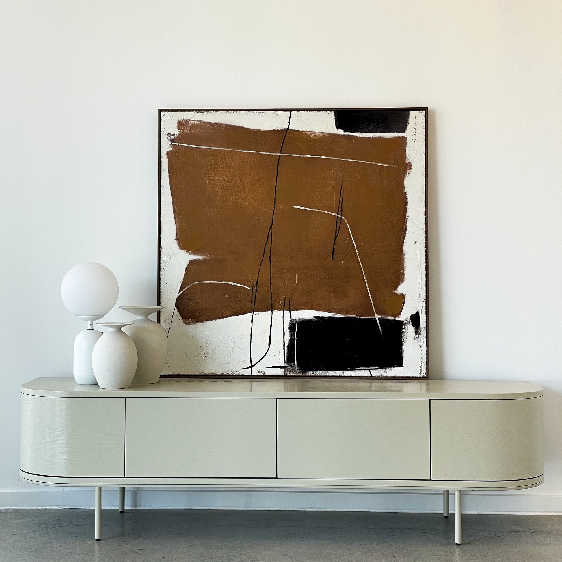 Vibrant coffee-toned square wall art