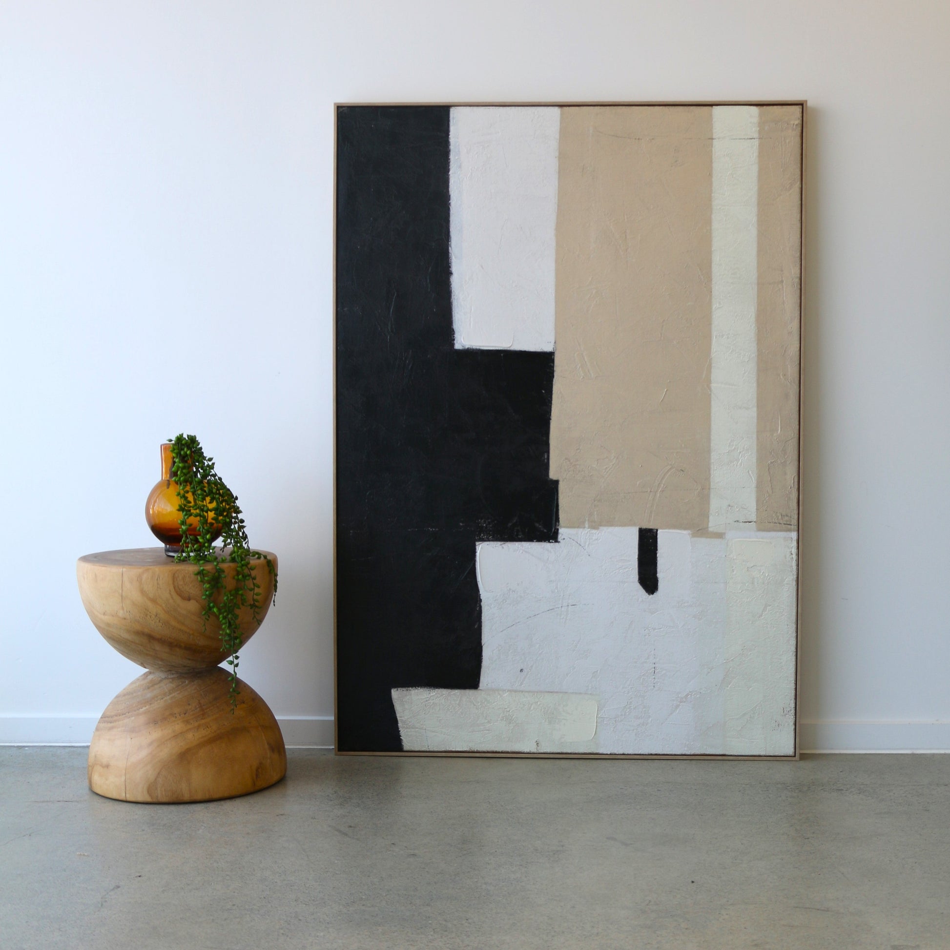 Hand Painted on Linen wall art 100x140cm – BLACK Concept Store