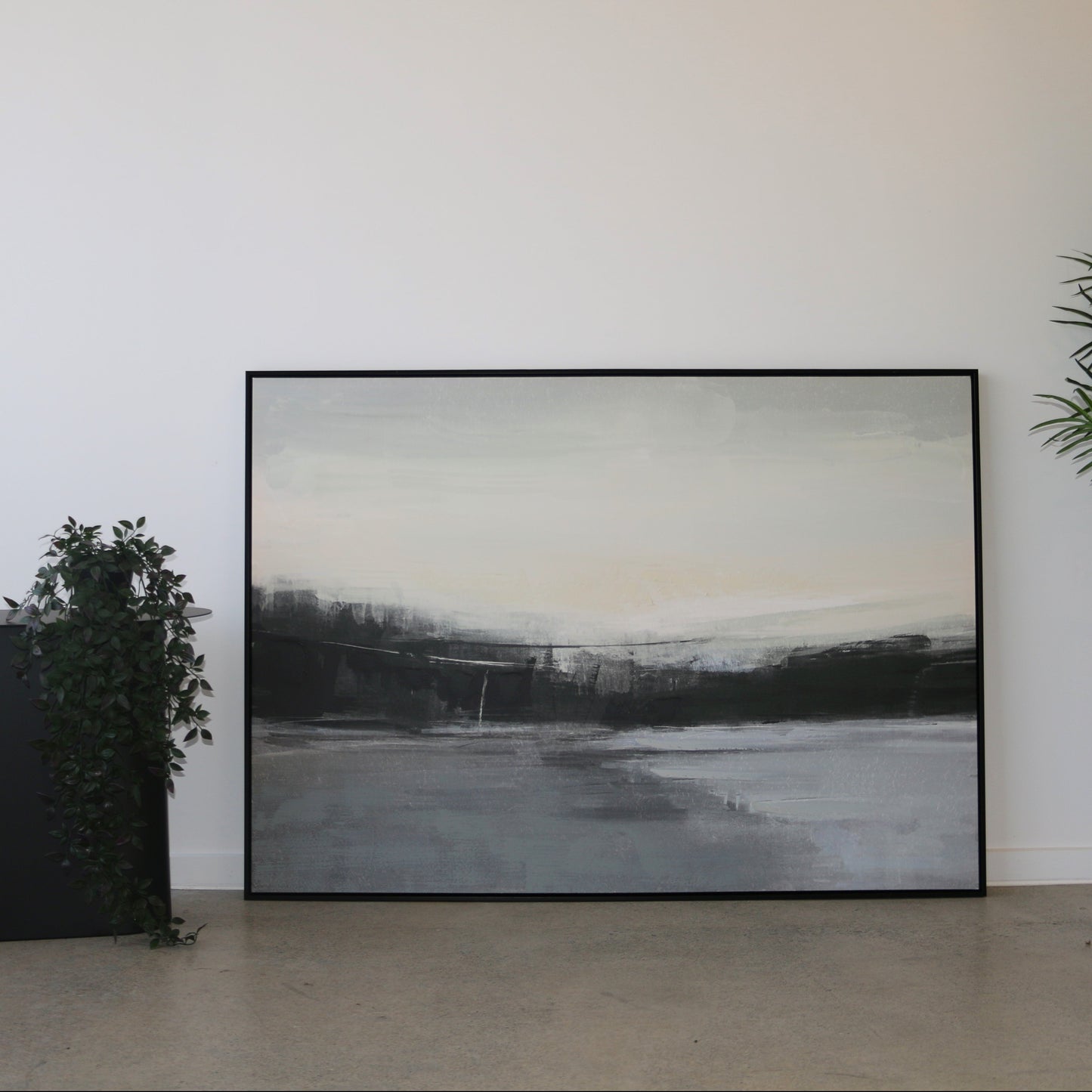 Hand Painted on Linen wall art with black frame 140x100cm – BLACK Concept Store