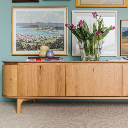 Kontur Media Unit in solid oak with oak veneer finish