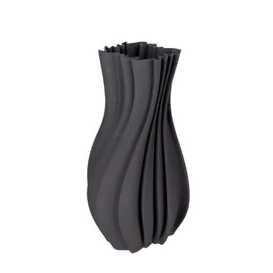 Discover the Louella Grey Large Vase – a 3D printed ceramic piece with a textured finish and watertight design, ideal for modern floral arrangements or decorative styling.