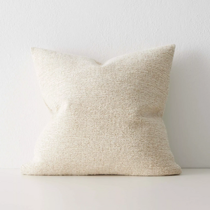 Shop the Laurent 50x50cm cushion – a rich chenille and dry yarn blend with subtle sheen, perfect for adding texture and elegance to contemporary interiors.