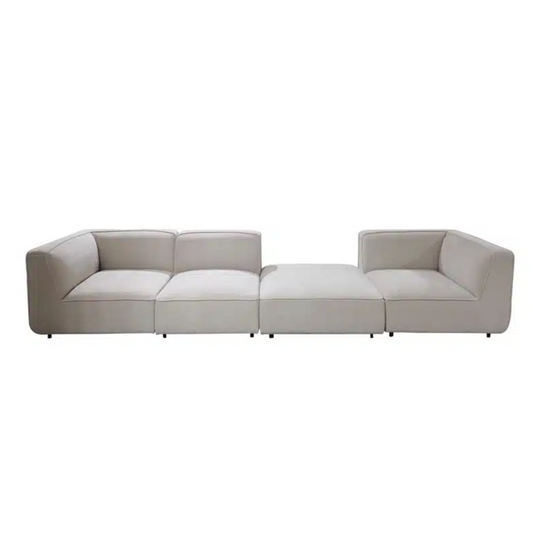 Montego Sofa, modular sofa set, 4-piece sofa, ottoman included, latte polyester sofa, modern lounge furniture