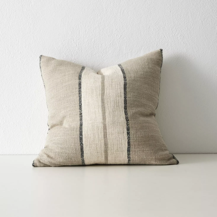 Shop the Ottavio 50x50cm cushion – a chunky striped linen-blend design, perfect for layered styling or as a relaxed, textural accent in your home.