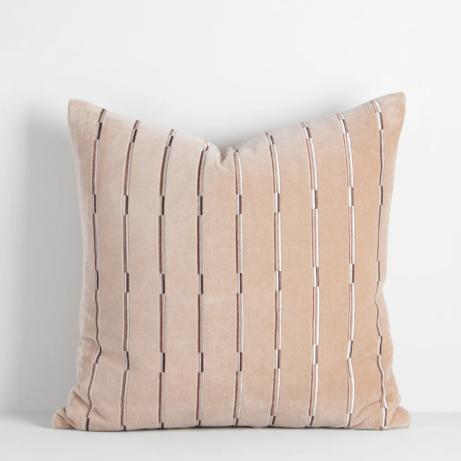 Soft cotton velvet Eden cushion in contemporary slate green