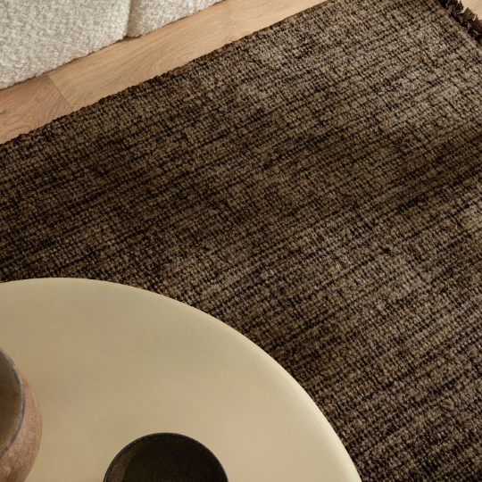 Puglia Fossil chunky woven rug with fringe detail – BLACK Concept Store