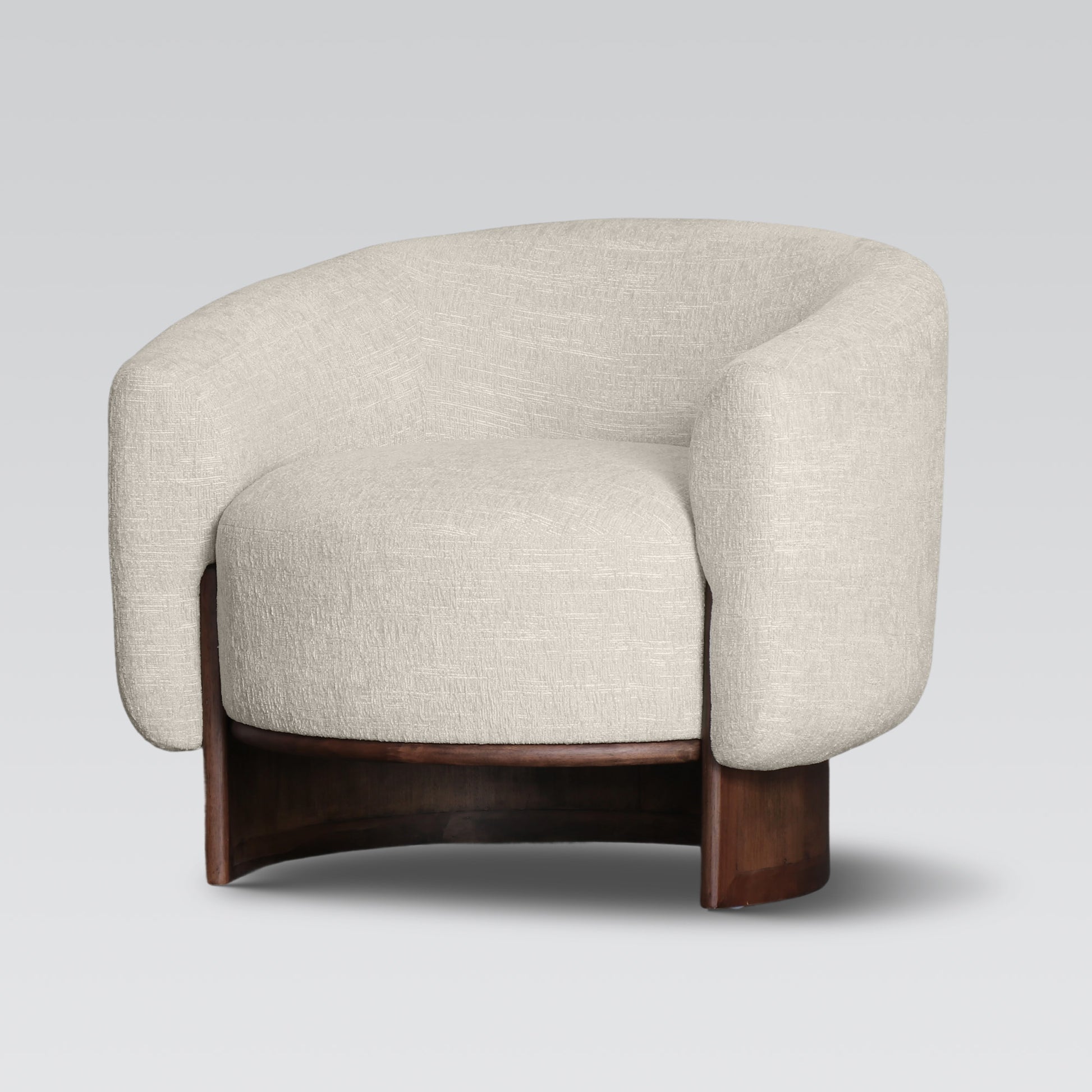 A refined club chair in rich olive mohair-look fabric, offering a sophisticated blend of comfort and contemporary style.