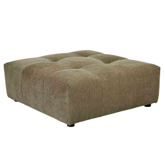Sidney Slouch Ottoman with tufted fabric and rectangular shape