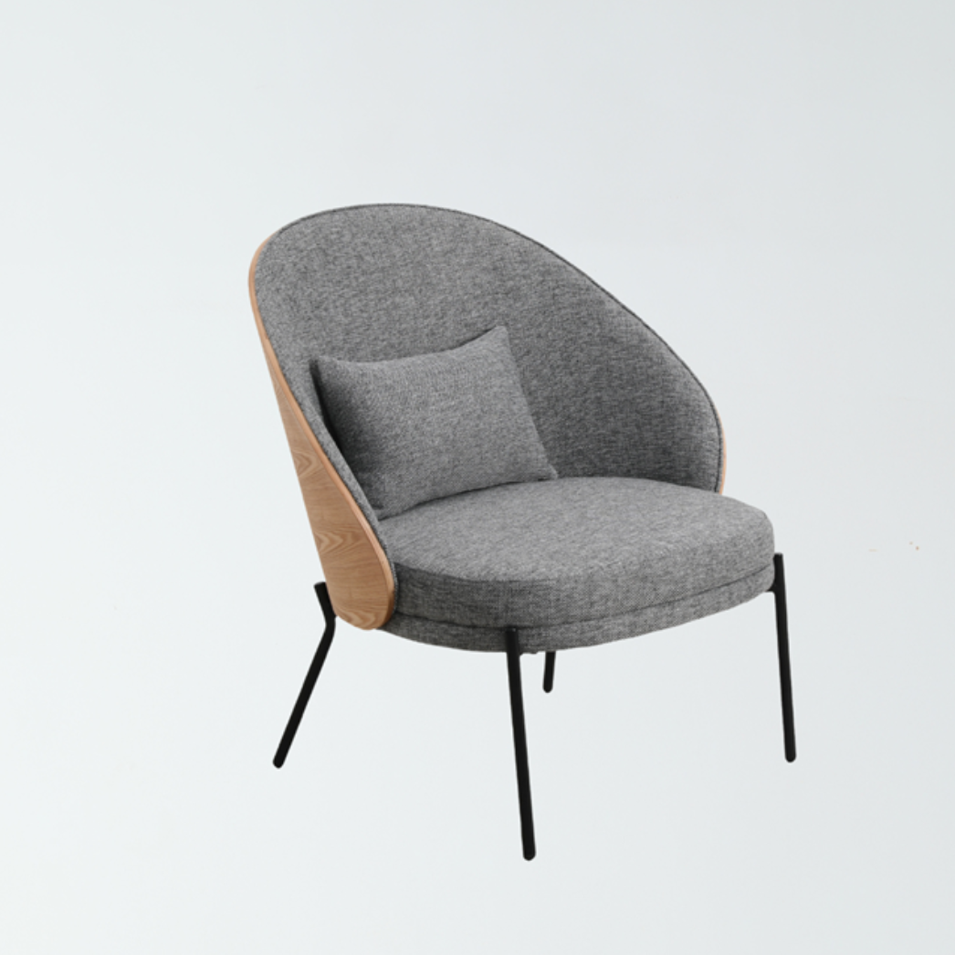 Mia Occasional Chair with curved fabric back – BLACK Concept Store