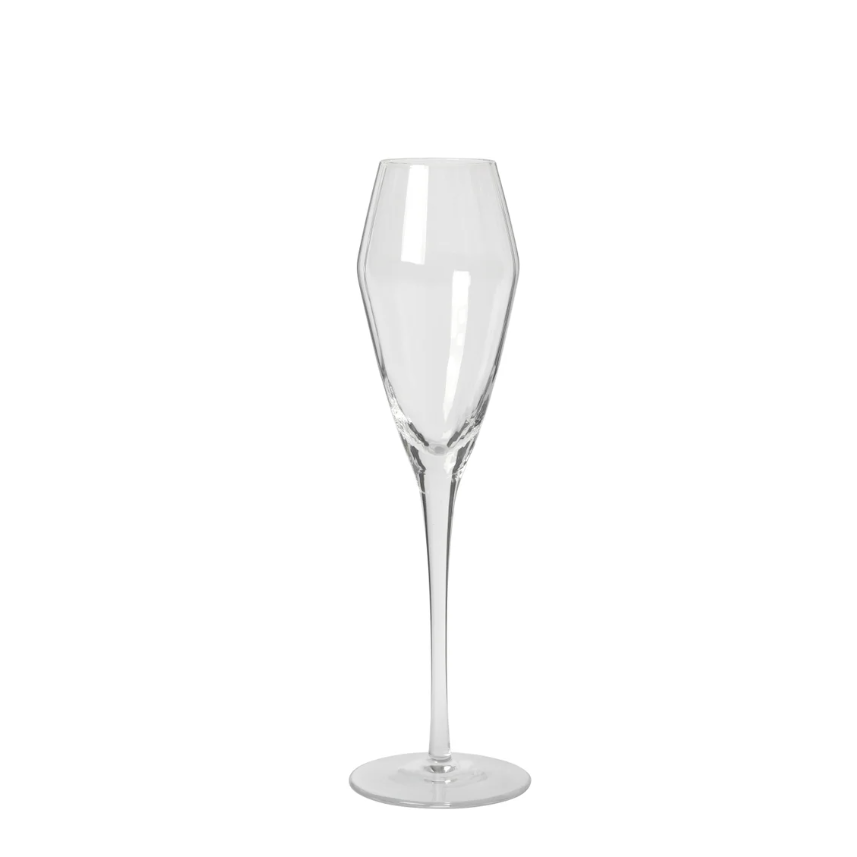 Textured grooves on BROSTE Sandvig champagne glass