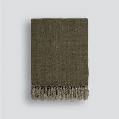 Textural detail and minimalist design of Millhouse handwoven linen throw – BLACK Concept Store