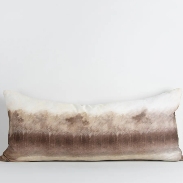 Woodhill cushion with abstract watercolour and woodland tones