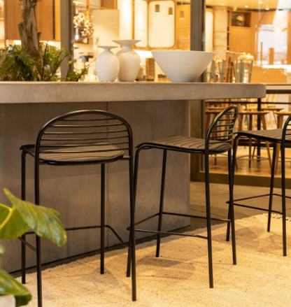 White Hoy Bar Stool with durable steel construction