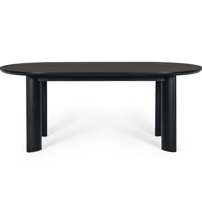 Minimalist solid oak dining table styled in modern dining room — BLACK Concept Store