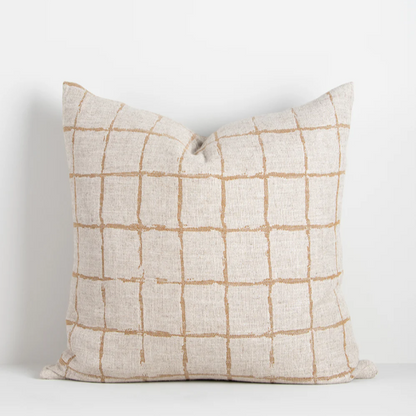 Lumbar-shaped Harrison Cushion styled with complementing cushions