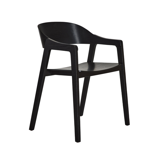 Oak Timber Dining Chair. Solid construction with arms