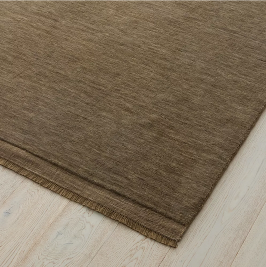 walnut rug on a light wood floor. 2x3m 3x4m. 100% NZ wool