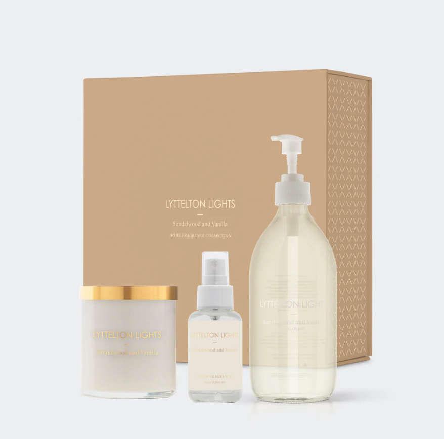 Hand soap, Room fragrance and Candle. Lyttelton Lights Fragrance