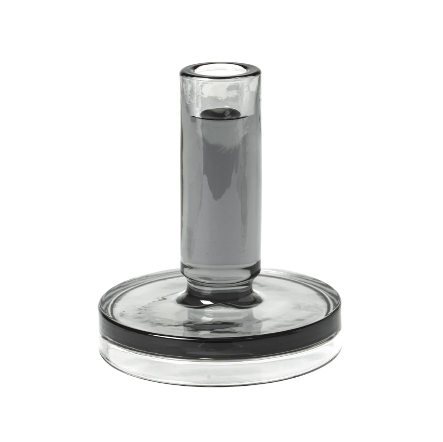 Candle holder heavy glass, exuding timeless elegance and sophistication