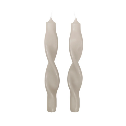 Boxed set of 2 Candles. Twist Design. Paraffin Wax