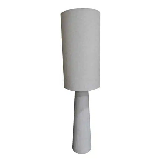 White cylindrical lamp with a textured shade