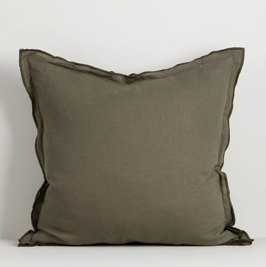 A beautifully crafted pure linen cushion featuring a refined double flange detail, designed to bring effortless texture and understated luxury to contemporary interiors.