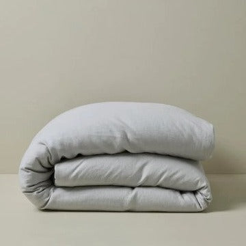 Ravello French flax linen quilt cover in silver