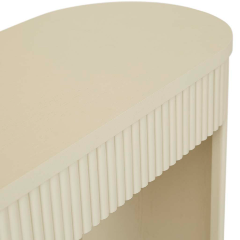 Artfully designed console table with practical storage