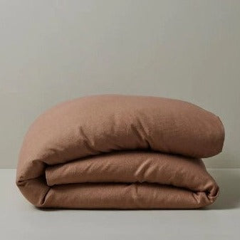 Luxury linen quilt cover with internal ties to secure quilt