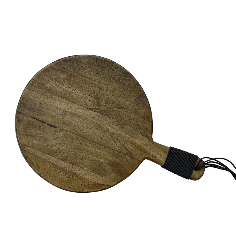 Wooden serving tray with black handles. Platter Board. Food Safe