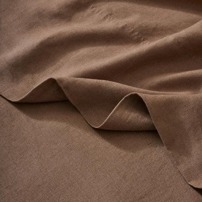 Soft prewashed linen sheet set in neutral tones