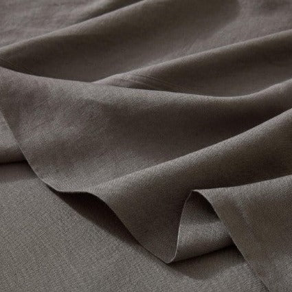 Soft organic linen bedding in charcoal with aero finish