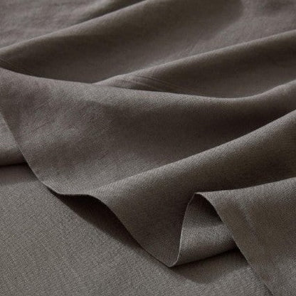 Soft organic linen bedding in charcoal with aero finish