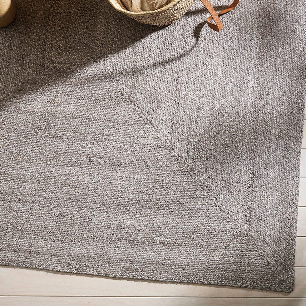 Flinders handbraided floor rug in natural tones