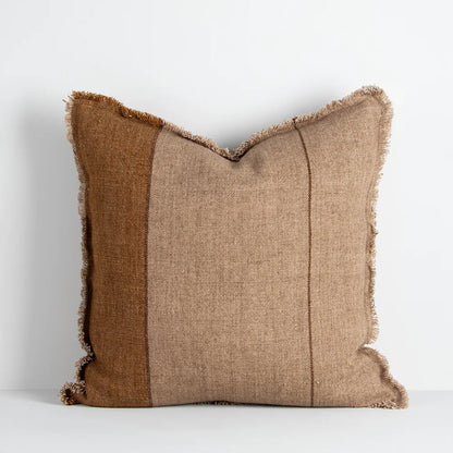 Frankton cushion 50x50cm in ecru and sage linen