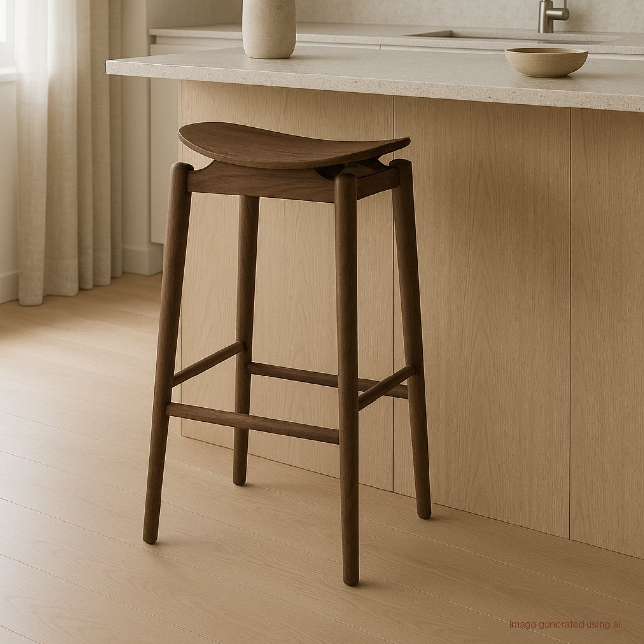 Oslo Barstool with solid oak frame and Scandi-inspired design