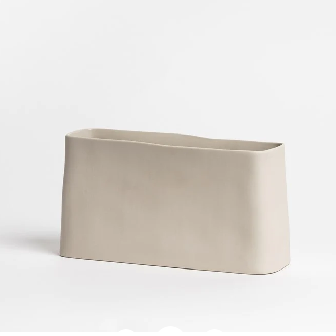 Internally glazed planter suitable for flowers or magazines