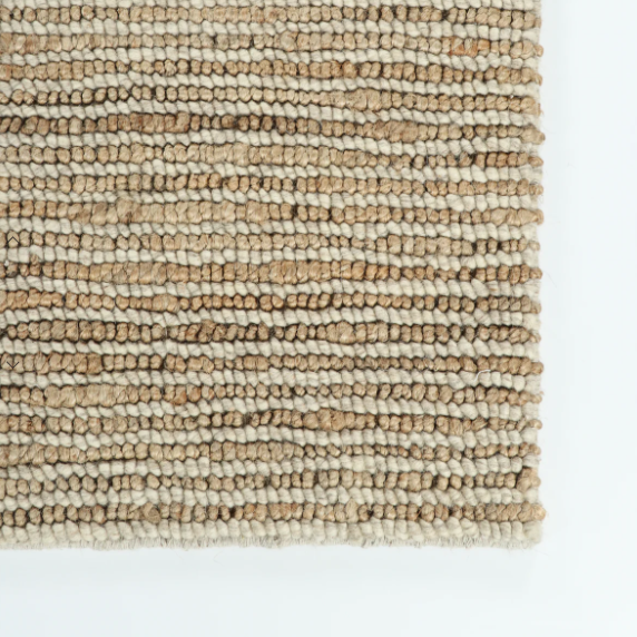Jute and wool blend rug for stylish, practical home entry