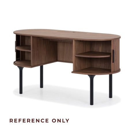 Contemporary black leg media unit with cord tidy storage