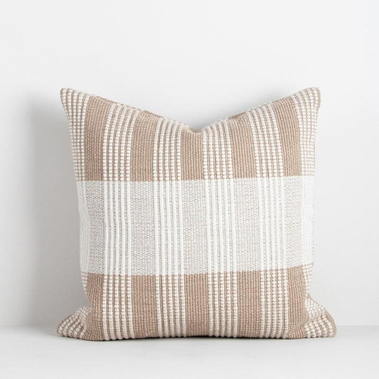 Waverly Cushion by Baya in warm cumin tones with ribbed pattern